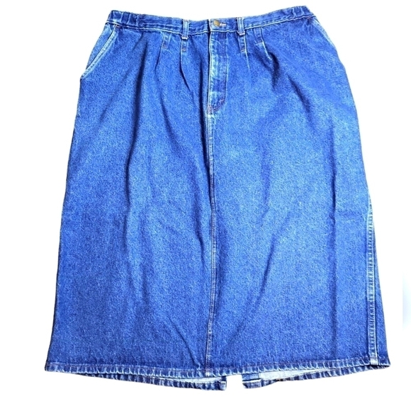 Liz Baker Sport Denim long skirt tag faded waist 20" length 32" - Picture 1 of 9